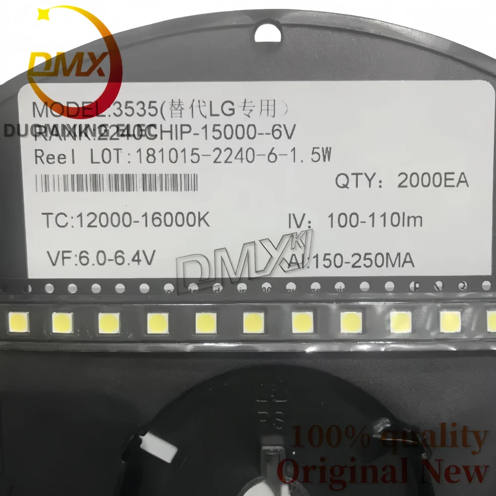 

600 шт. для замены LG Innotek светодиодная светодиодная подсветка 2 Вт 6 В 3535 холодная белая ЖК-подсветка для ТВ-приложений 2-чип