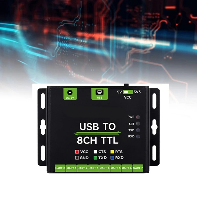 Mô-đun USB sang 8 kênh UART công nghiệp Công cụ giao tiếp USB sang TTL dành cho những người đam mê hệ thống và điện tử
