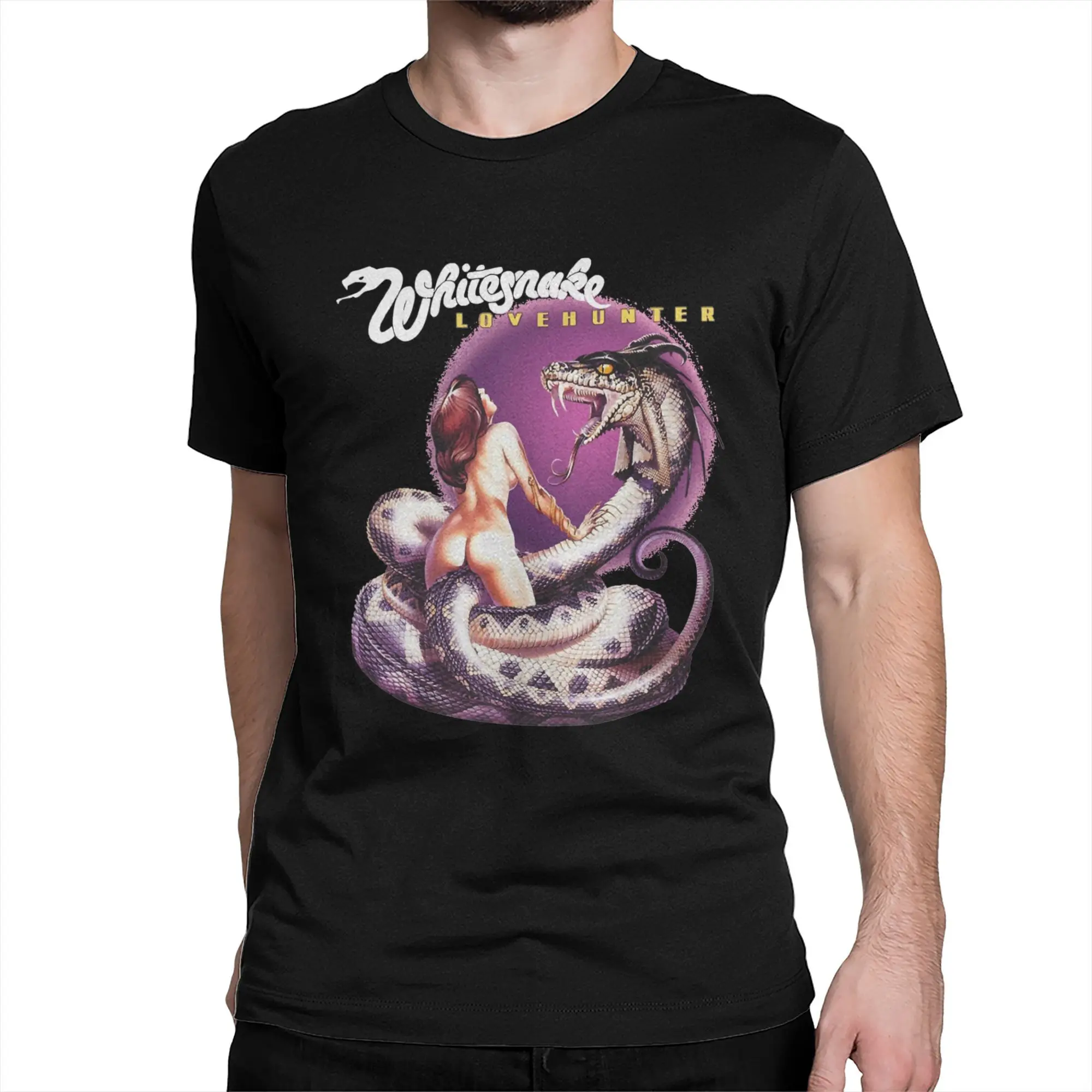 Fashion whitesnake rock band  T Shirt For Unisex  100% Cotton Tee Shirt Short Sleeve Clothing