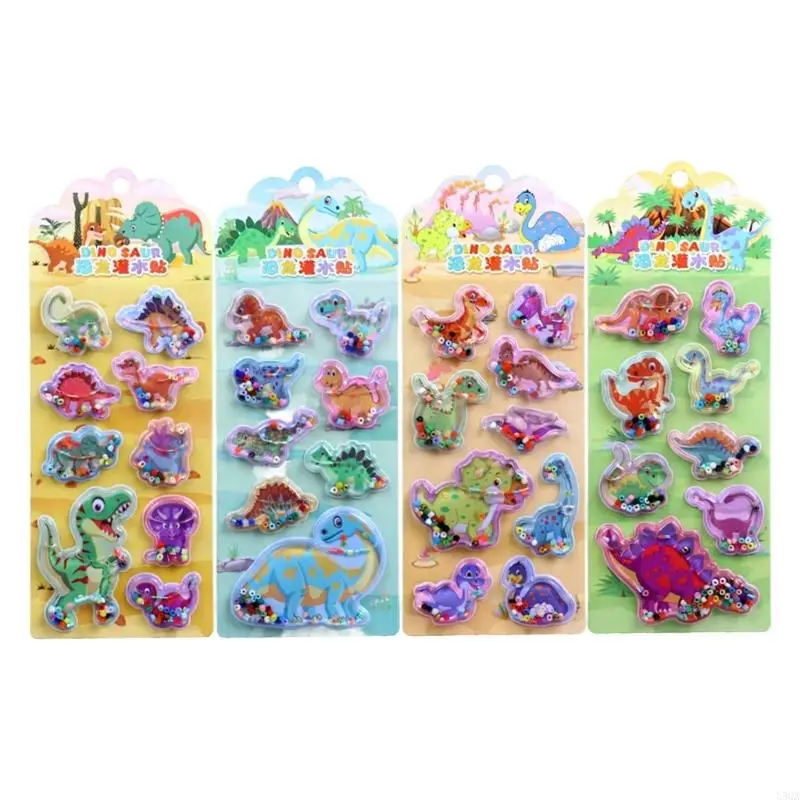 Embossed Cartoon Sticker Water Filled PVC Foam Sticker for Water Bottle Pencil Case Notebook Kids Room Wall Decoration 