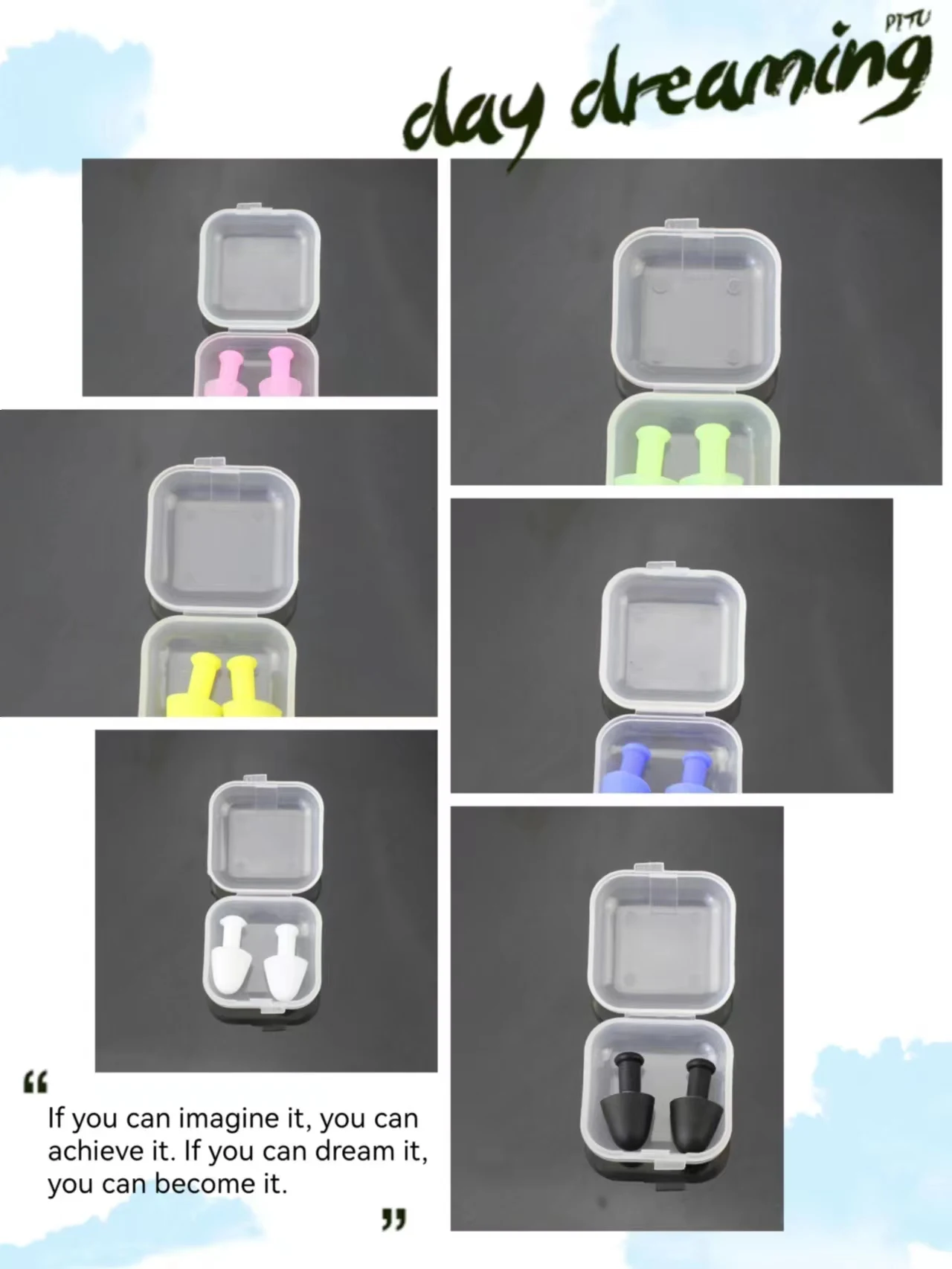 6 pairs of boxed silicone children's swimming waterproof and soundproof learning earplugs