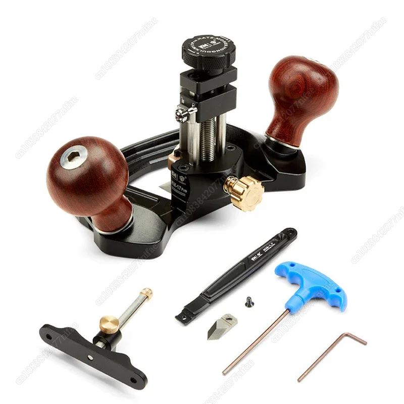 KM-17 Pro Router Plane Die Steel Body Adjustable Fence with CAM Lock Depth Stop Dual Blade 1/2\