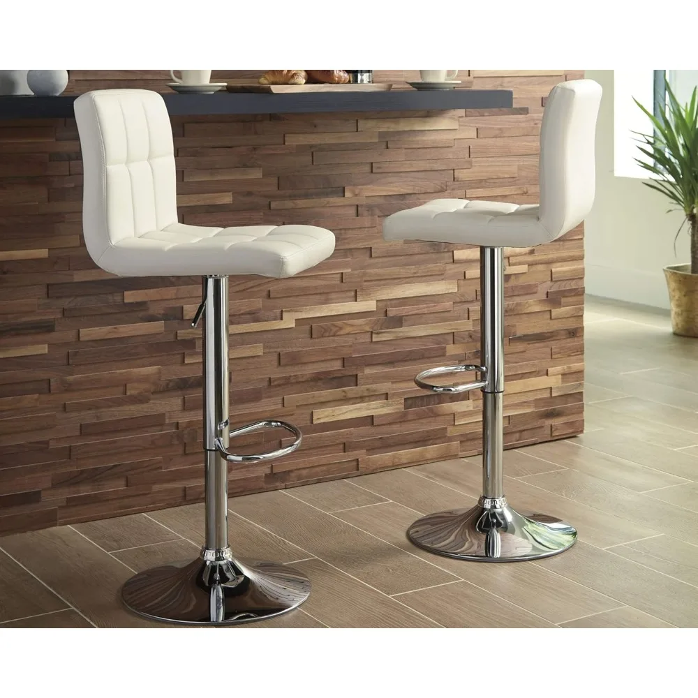 

Bellatier Contemporary Adjustable Upholstered Swivel Barstool, 2 Count,
