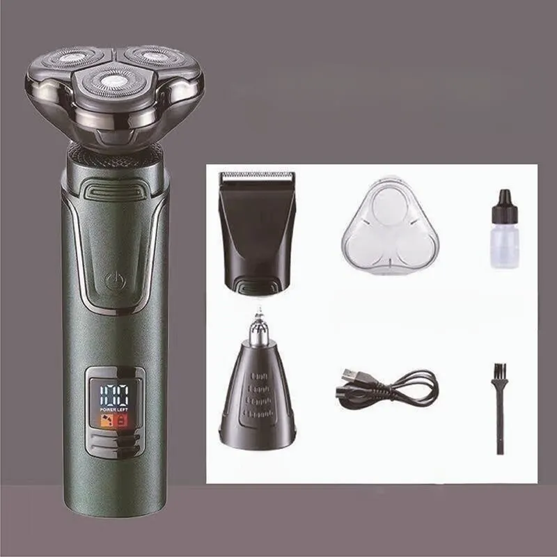 Electric Razor for Men Shavers 3 in 1 Dry Wet Waterproof Rotary Men's Face Trimmer Shaver Razors