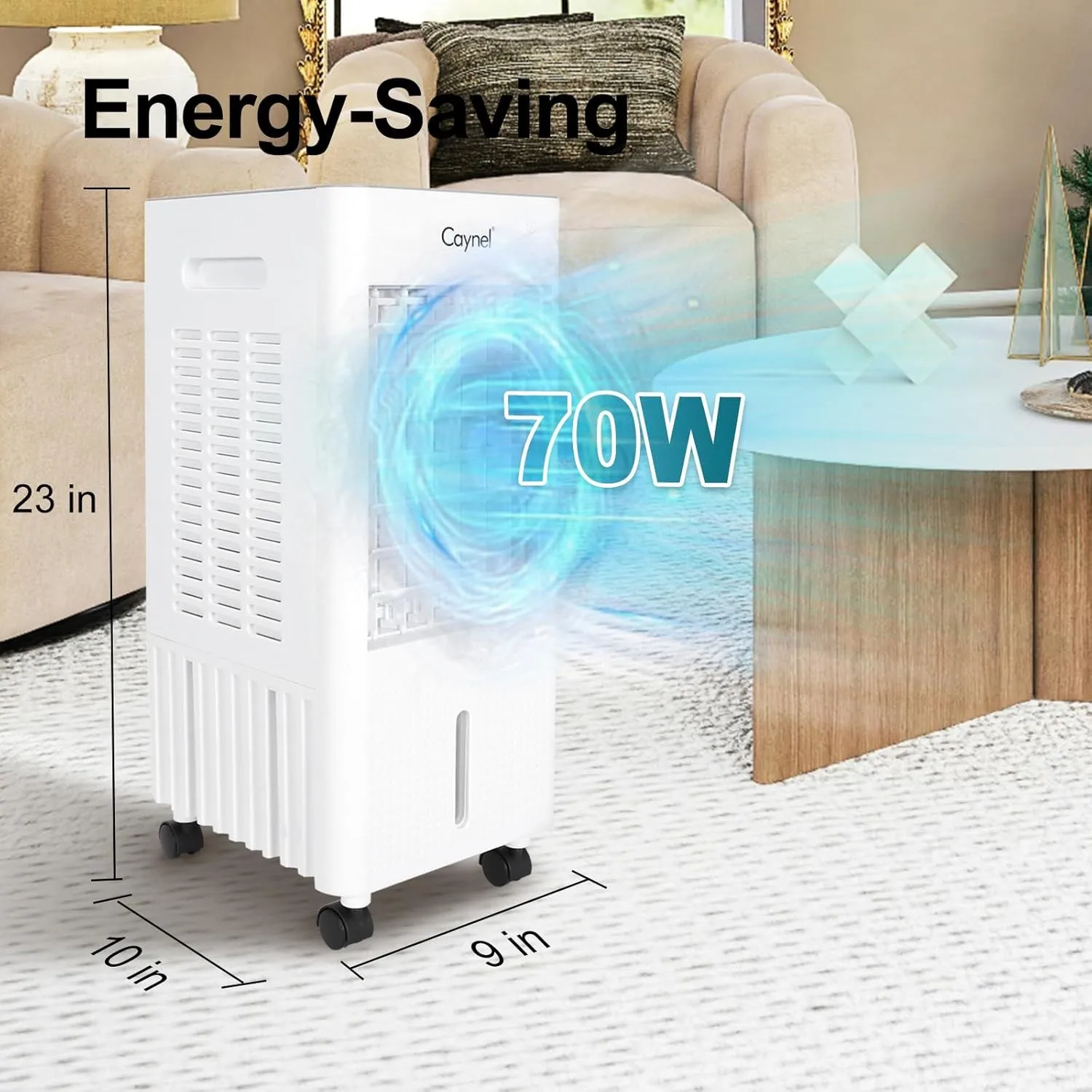 

Portable Air Conditioners w/Remote, 4 Modes & 3 Speeds,Waterless Alert System
