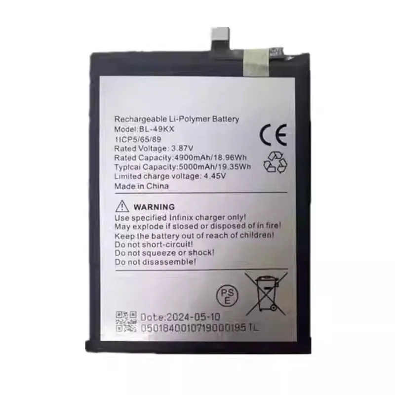 

BL-49KX Note 12i/X6819 Replacement Battery, Note 12Pro 5G, Hot8/9 New