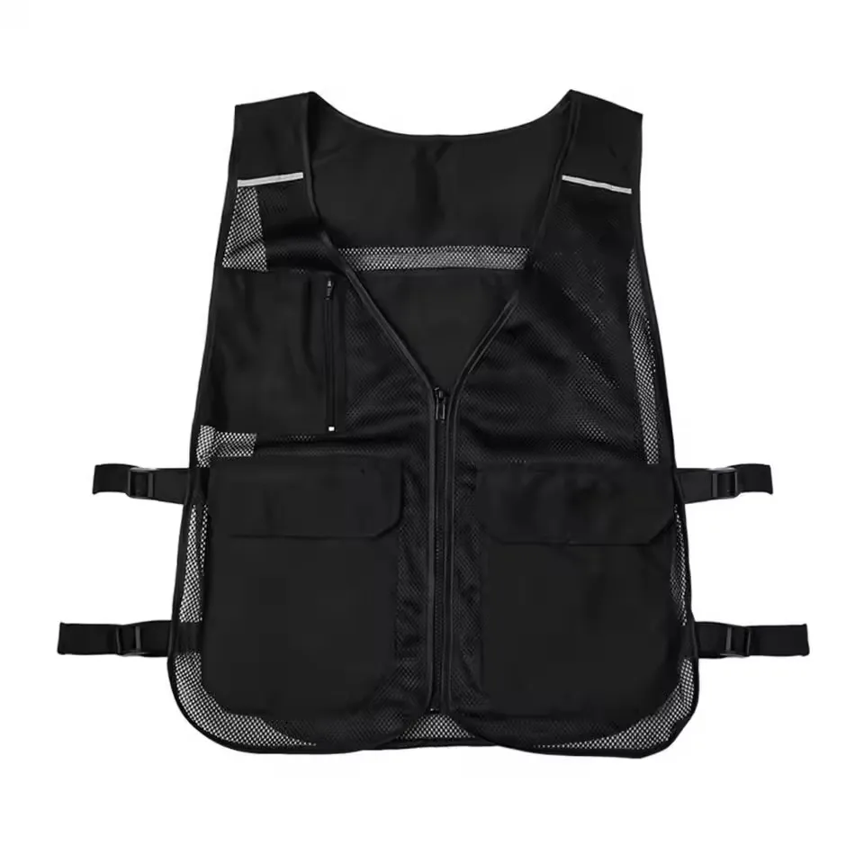 60*49cm Ice Cooling Vest Breathable Mesh Outdoor Work Vest With Ice Packs Adjustable Waist Heat Relief Reflective Safety Jacket
