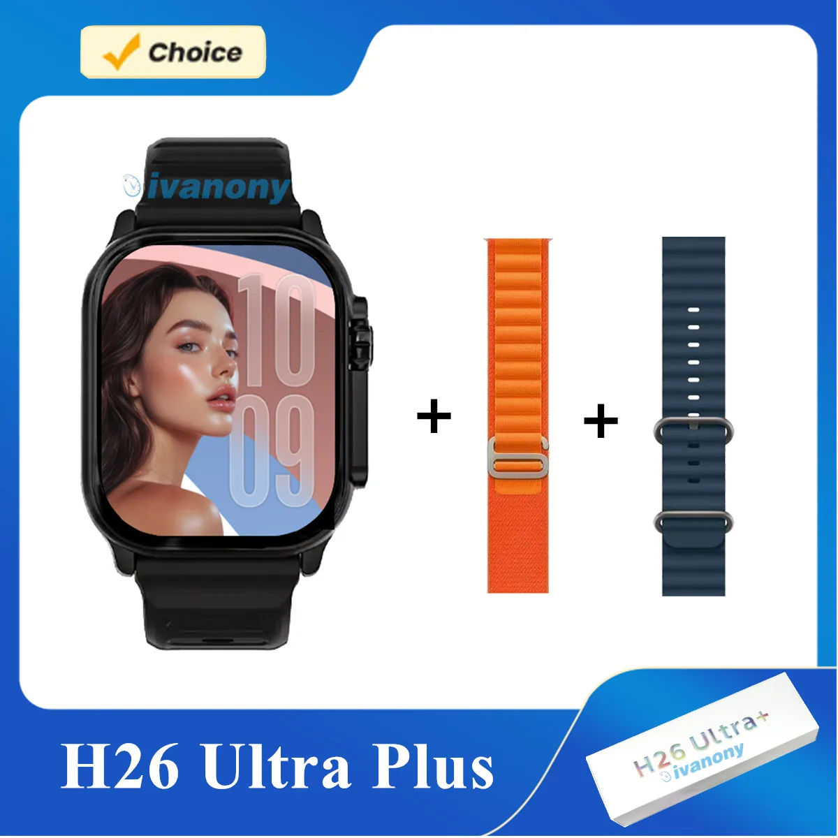 

H26 Ultra Plus Amoled Smart Watch Women Men Compass Bluetooth Call 1GB/ROM Map Navigation Smartwatch can Reply Whatsapp Message