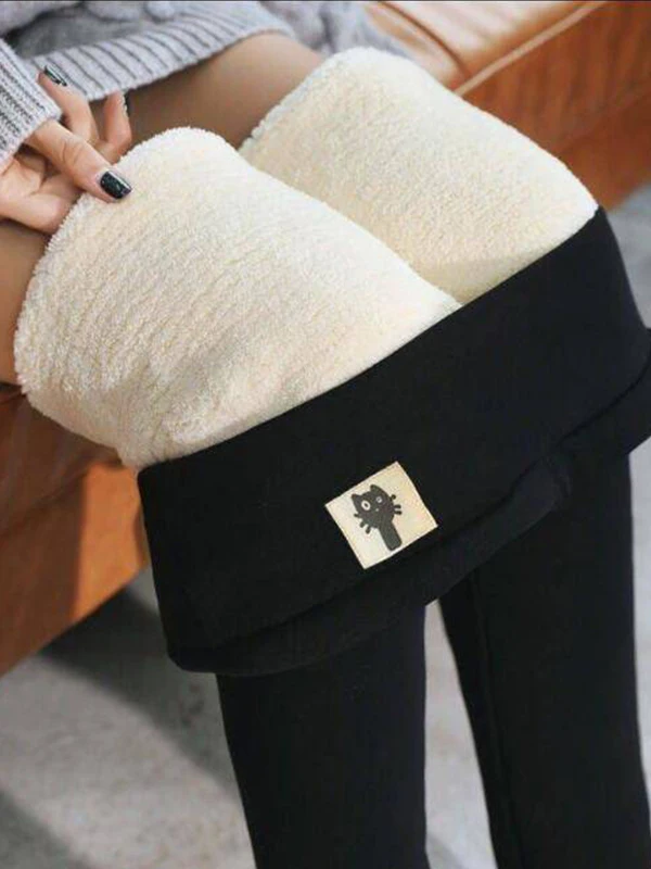 

Женские термоштаны с высокой талией, уличные повседневные брюки, удобные теплые брюки для женщин, зимняя мода