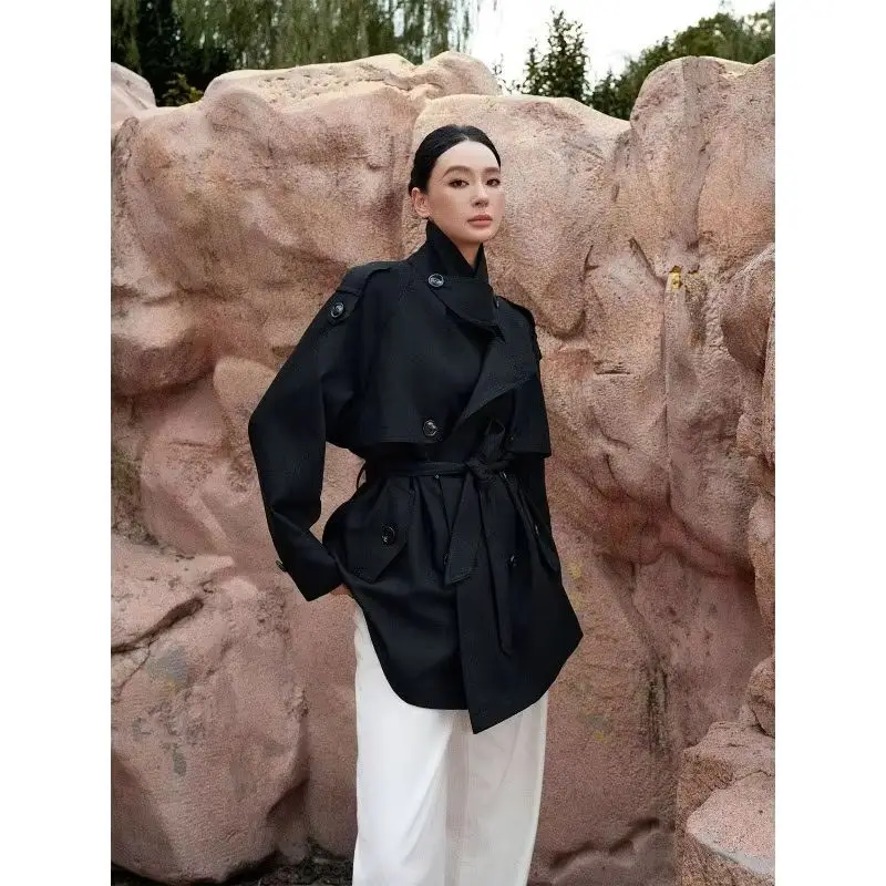 

YYAHAS классическая силуэтная короткая ветровка с лацканами на талии для женщин, осенний новый модный топ