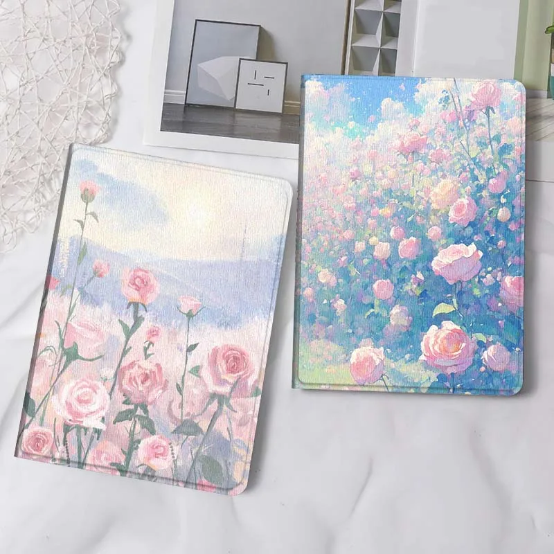 

Pink Rose Field Sky Gift Tablet Case For Samsung Tab Galaxy S6 S11 A A7 A8 A9 A11 10.1 10.4 10.5 Plus Lite