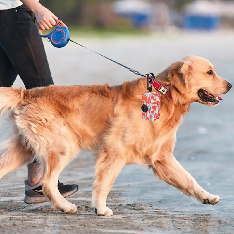 Pet Poop Bag Storage Bag Dog Waste Bag Dispenser Dog Zipper Pouch Dog Poop Holder Waste Bag Holder With Carabiner Pet Supplies