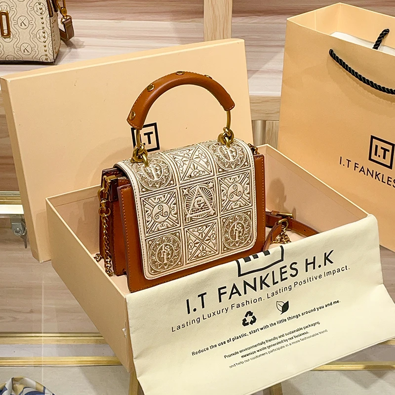 Lekka luksusowa torebka damska marki 2024, nowa, wysokiej klasy, oryginalna, modna, haftowana torebka, torba na ramię typu crossbody