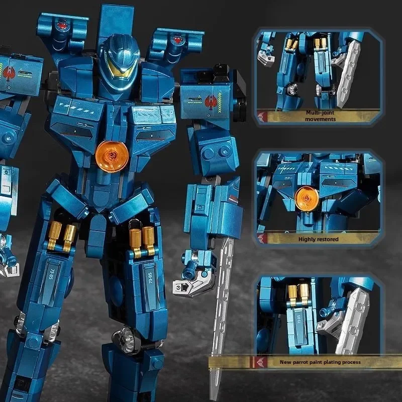 4 Types Movie Pacific Hunter Mech Warrior Building Blocks Set Gipsy Danger Assemble Brick Figures Toy Gift For Teens