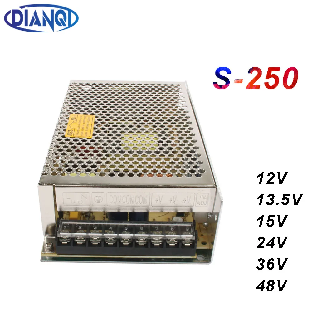 

Светодиодный переключатель источника питания 250 Вт, 12 В, 13,5 в, 15 В, 24 В, 36 В, 48 В переменного и постоянного тока, блок питания, регулируемый регулятор напряжения постоянного тока