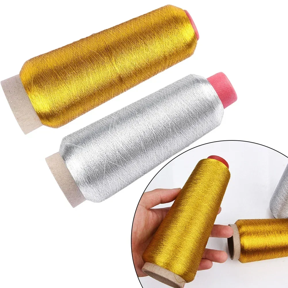 Metallic Thread Embroidery Gold Silvers Machine Embroidery Threads Polyester Sewing Thread Spools For Embroiderys