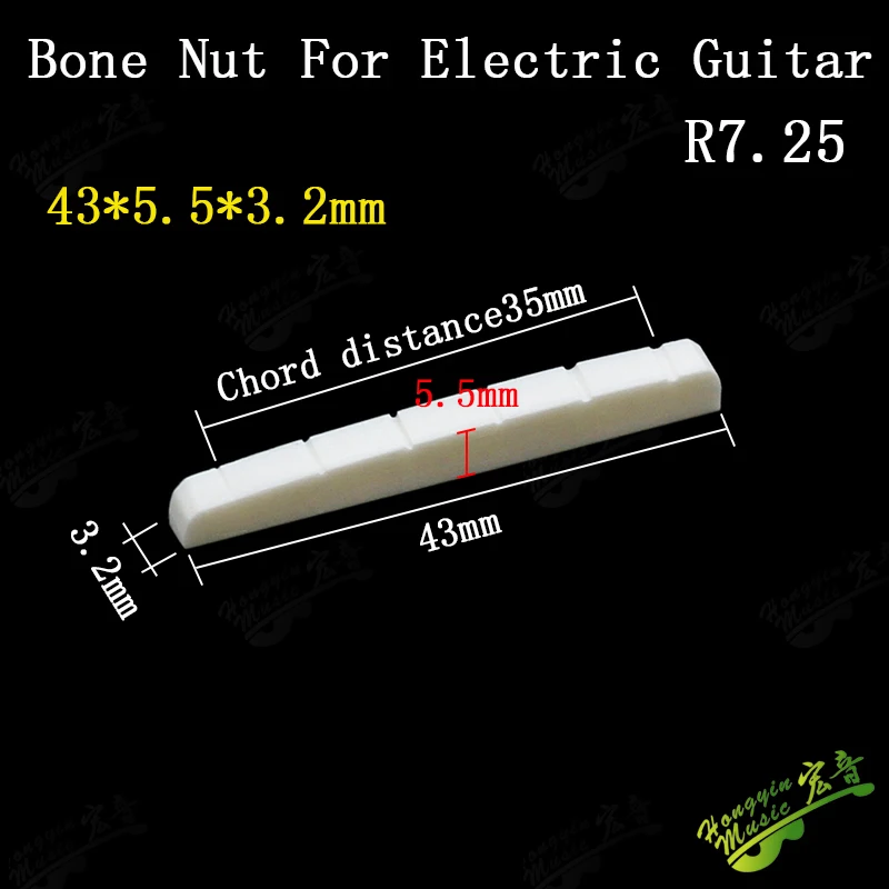 Echter geschlitzter Knochensattel für E-Gitarre, oberes Saitenkissen (unterer flacher Sattel 42/43*3,4*6) HUATOOL – Detail 20