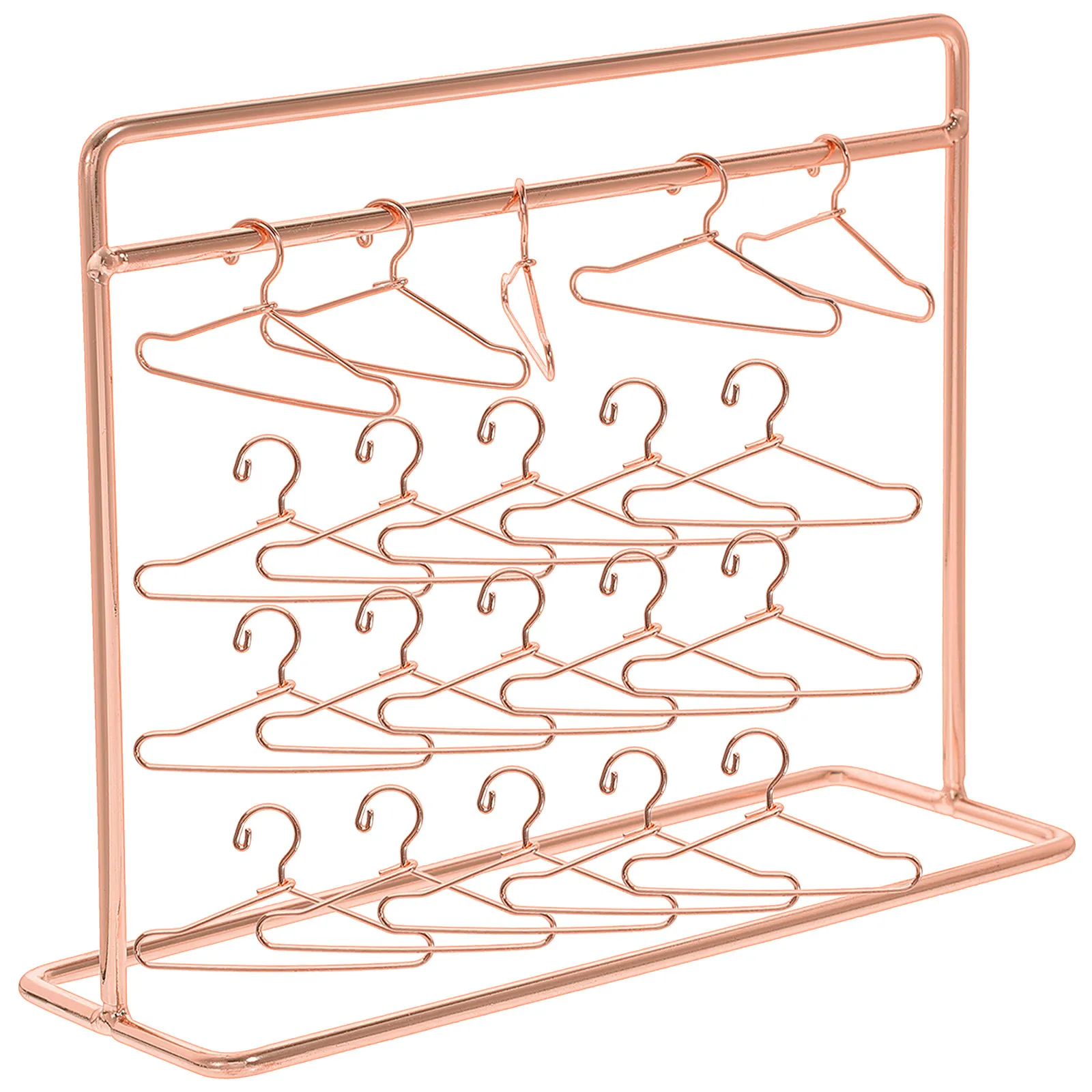 

1Set Mini Clothes Hanger Rack Fine Workmanship Sturdy Metal Clothes Storage Display Stand Small Hangers Closet Organizer