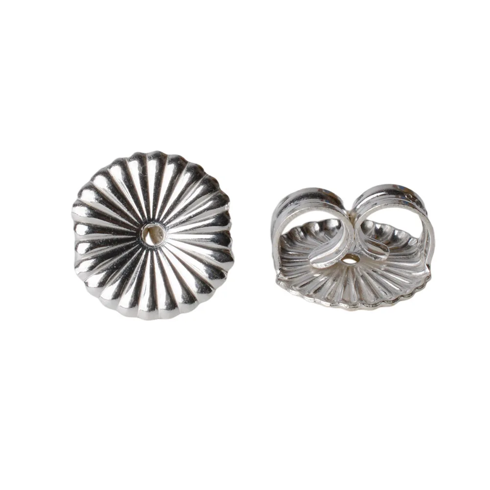 Earnut, 9.3mm (zwykły srebrny) stałe 925 sterling srebrny kolczyk plecami, kolczyk tarcia motyl powrót korek do earstuds
