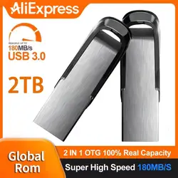 Chiavetta USB di alta qualità 2TB Pen Drive ad alta velocità 1TB USB Memory Stick 512GB 256GB USB Flash Disk impermeabile per PC portatile