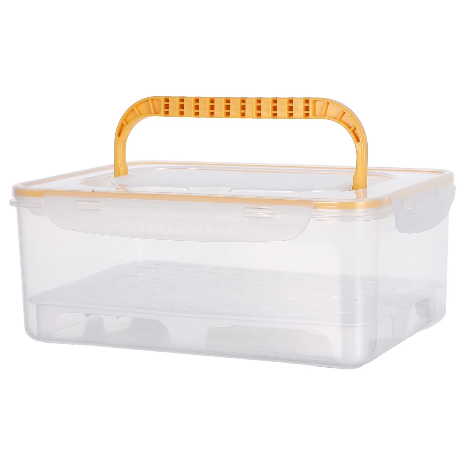 

Clear Plastic Tool Box with Handle Strong Construction for Safe Transport of Delicate Cups Craft Kits and Organizational