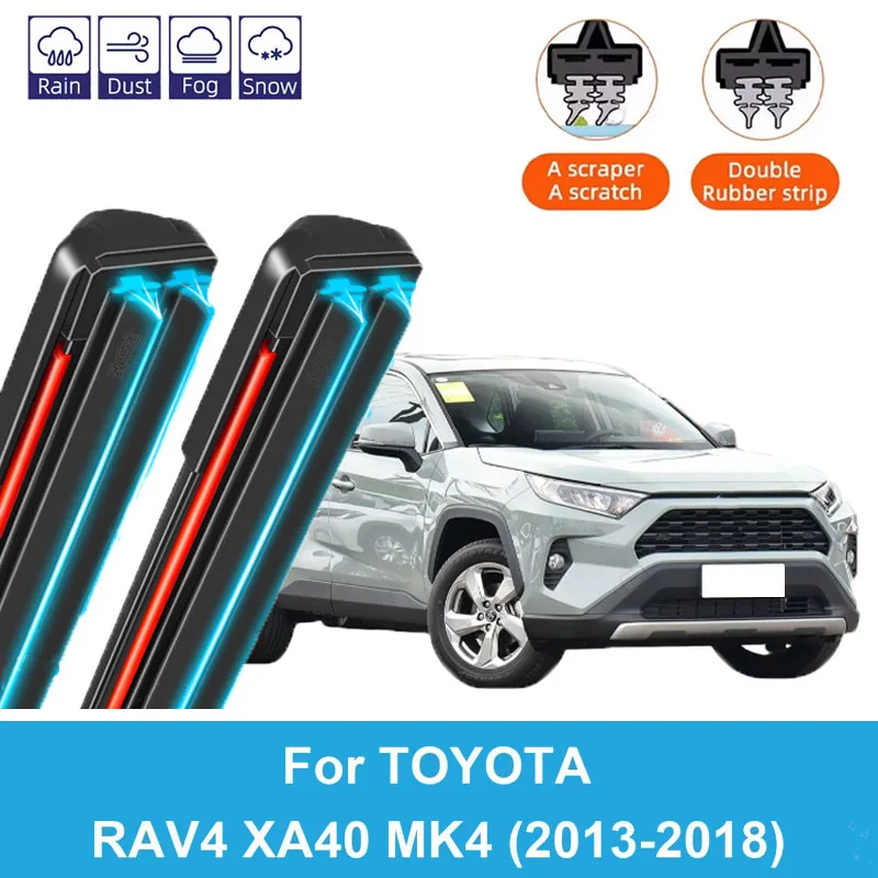 

3PCS Car Wiper Blades for 2013-2018 TOYOTA RAV4 XA40 MK4 Rear Windshield Wipers Double Rubber Car Accessories 2016 2017 2018