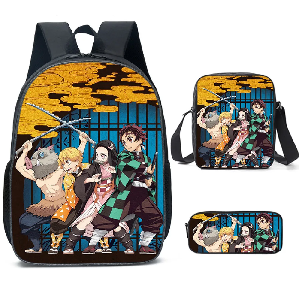 

Anime Demon Slayer Backpack Pencil Case Student Storage Bag Tanjirou Nezuko Zenitsu Giyuu Cartoon Pen Box Prop Accessorierie