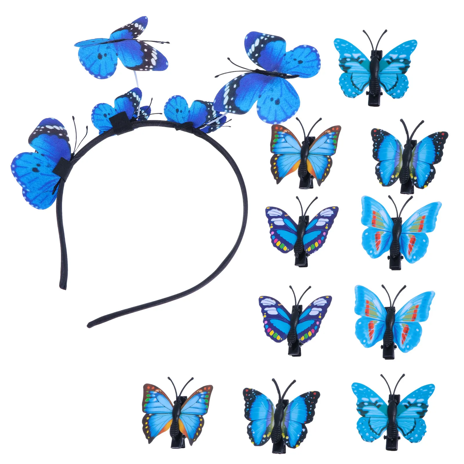 

Набор из 11 заколок-бабочек для волос: шикарные 3D-украшения для головы, идеально подходят для костюмированных вечеринок, подарок для женщин, заколки-ободки для волос