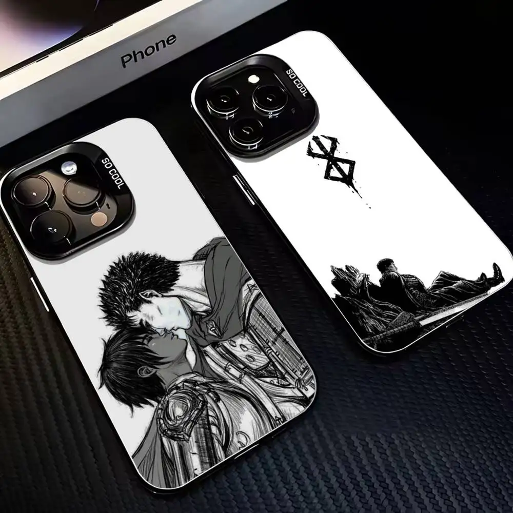 

C-Comic B-Berserk G-Guts Casca Phone Case For iPhone 16,15,14,13,12,11,Mini,Pro,MAX Black Matte Shockproof Cover