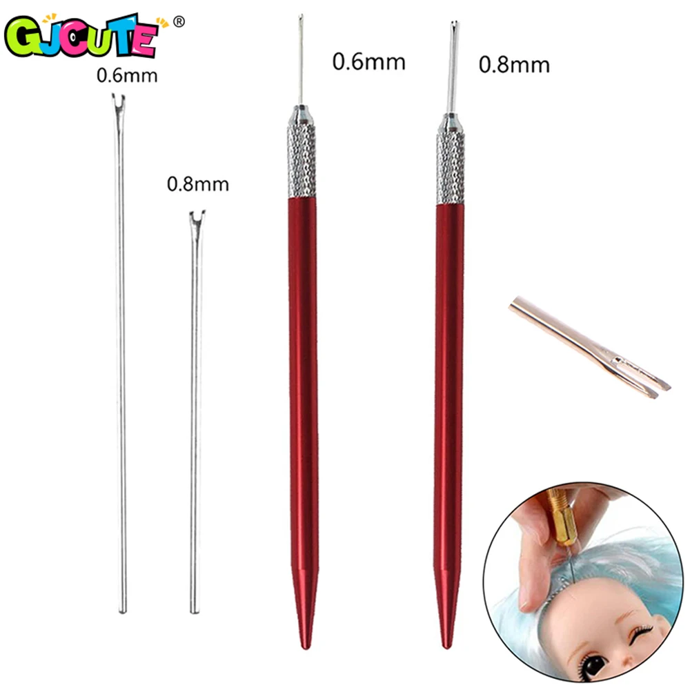 0.6/0.8mm Doll Hair Rooting Reroot Rehair Needles Doll Hair Rerooting Tool For Wig Making Supplies Accessories