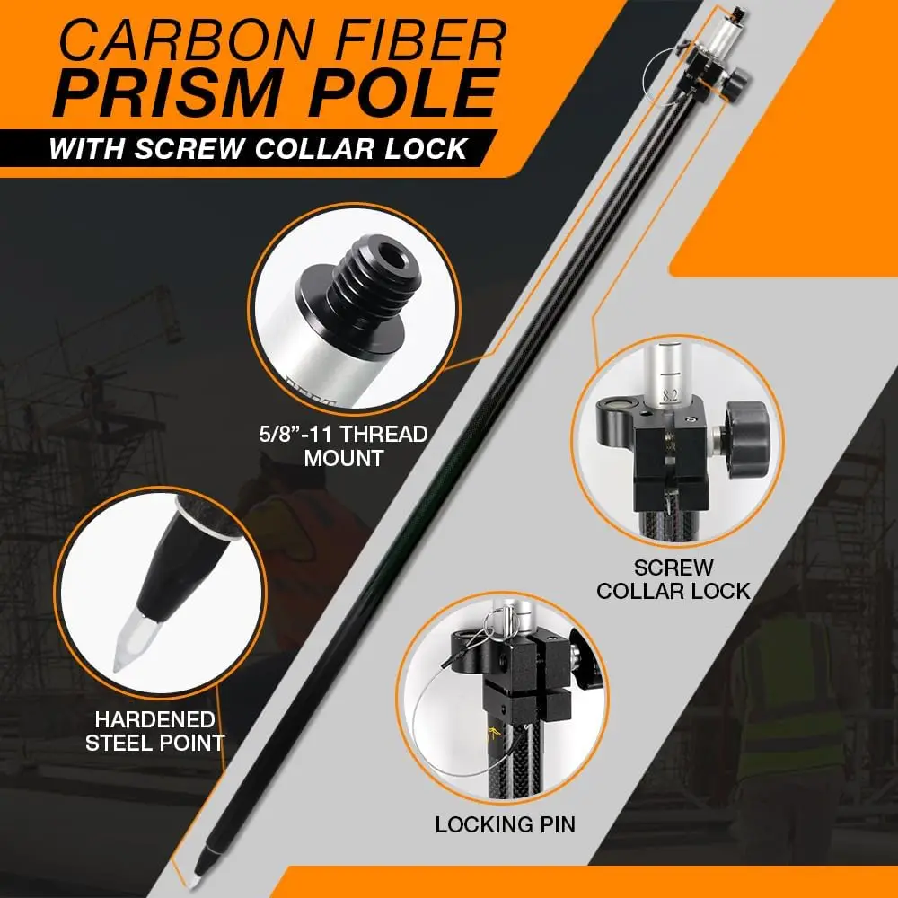 عمود GPS تلسكوبي، قضيب GPS بطول 2.5 متر/8.2 قدم لمسح الأراضي والهندسة GPS/GNSS ملحقات وأدوات (GLS25) #2