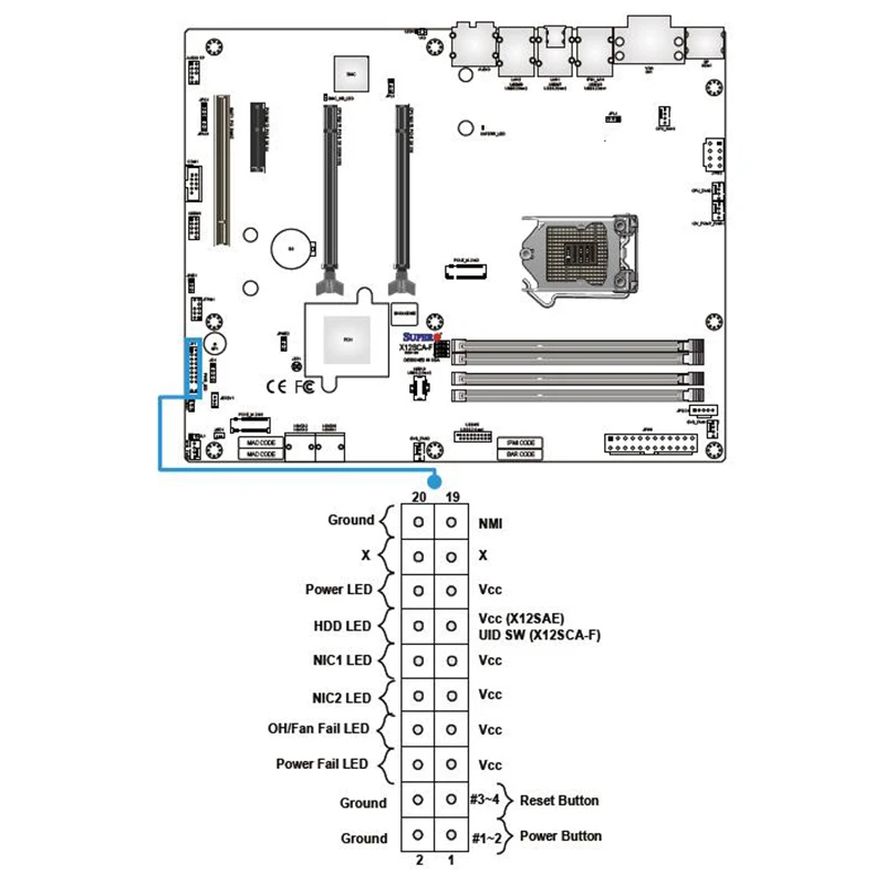 Original Server Motherboard For Supermicro X12SCA-F W480 Support 10th i9 W-1200 Good Quality