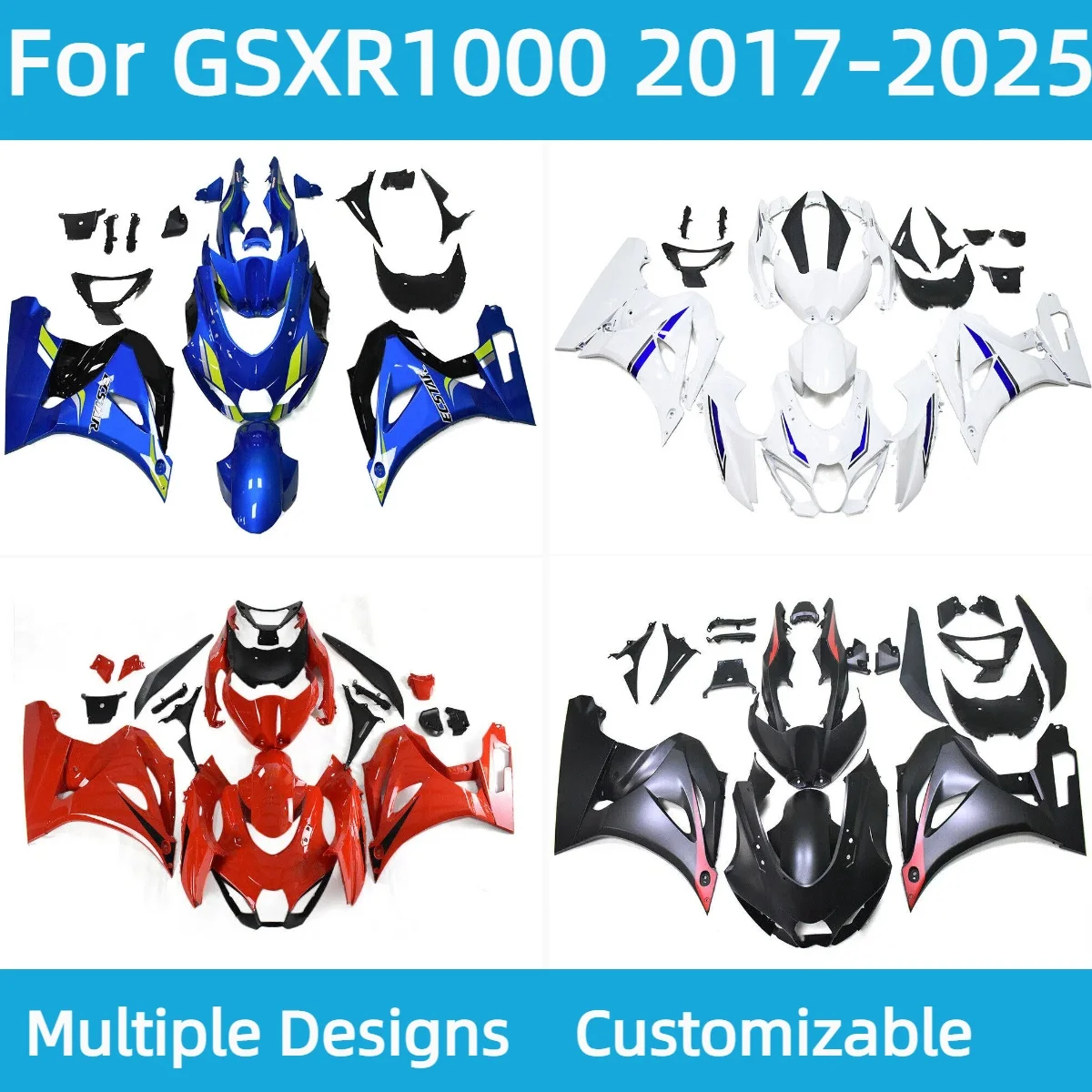ABS Plastic Fairing Set GSXR 1000 2017-2025 Motorcycle Fairing Bodywork Panel Kit Fit for GSXR1000 17-25
