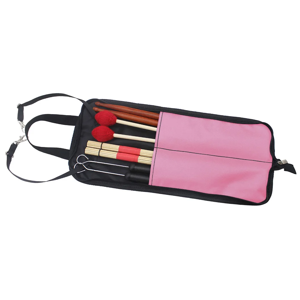 

Drum Stick Bag Oxford Cloth Water Resistant Durable Two Compartments Sticks Mallets Brushes Floor Drum Hanging Handle Storage