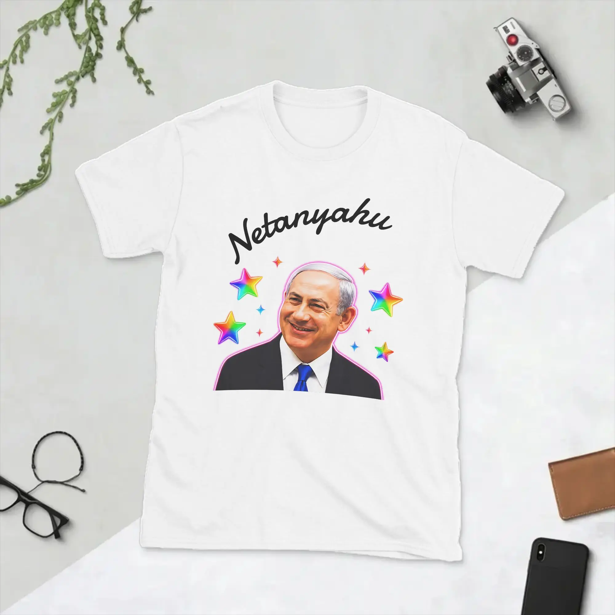 Cool Benjamin Netanyahu T-Shirt for Men Round Collar Cotton T Shirt  Short Sleeve Tee Shirt Big Size Clothing