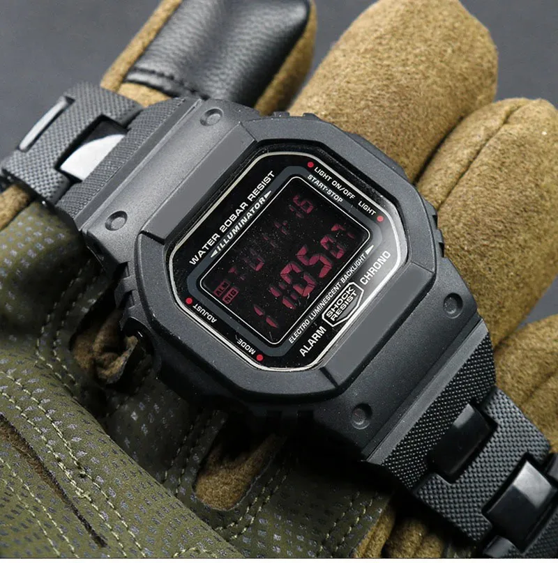 For Casio G-SHOCK DW-5600 DW6900 DW9600 GW-M5610 Watchband with Steel Buckle 16mm Men Bracelet Accessories