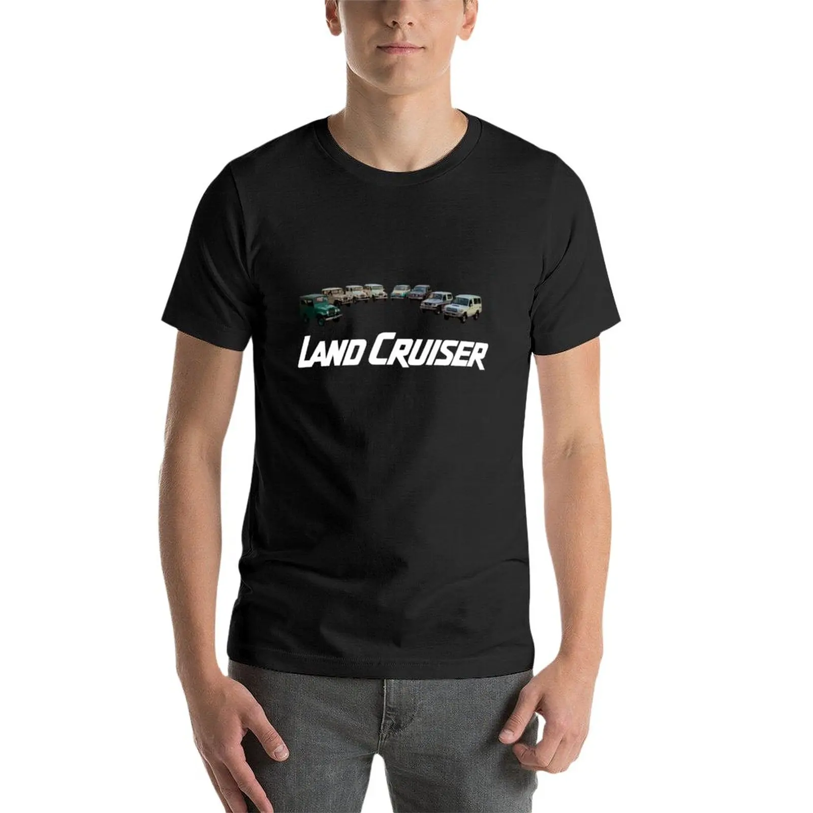 Nowa koszulka typu Landcruiser czarne t-shirty bluza nadruk zwierzęta koszula dla chłopców męskie bawełniane koszulki