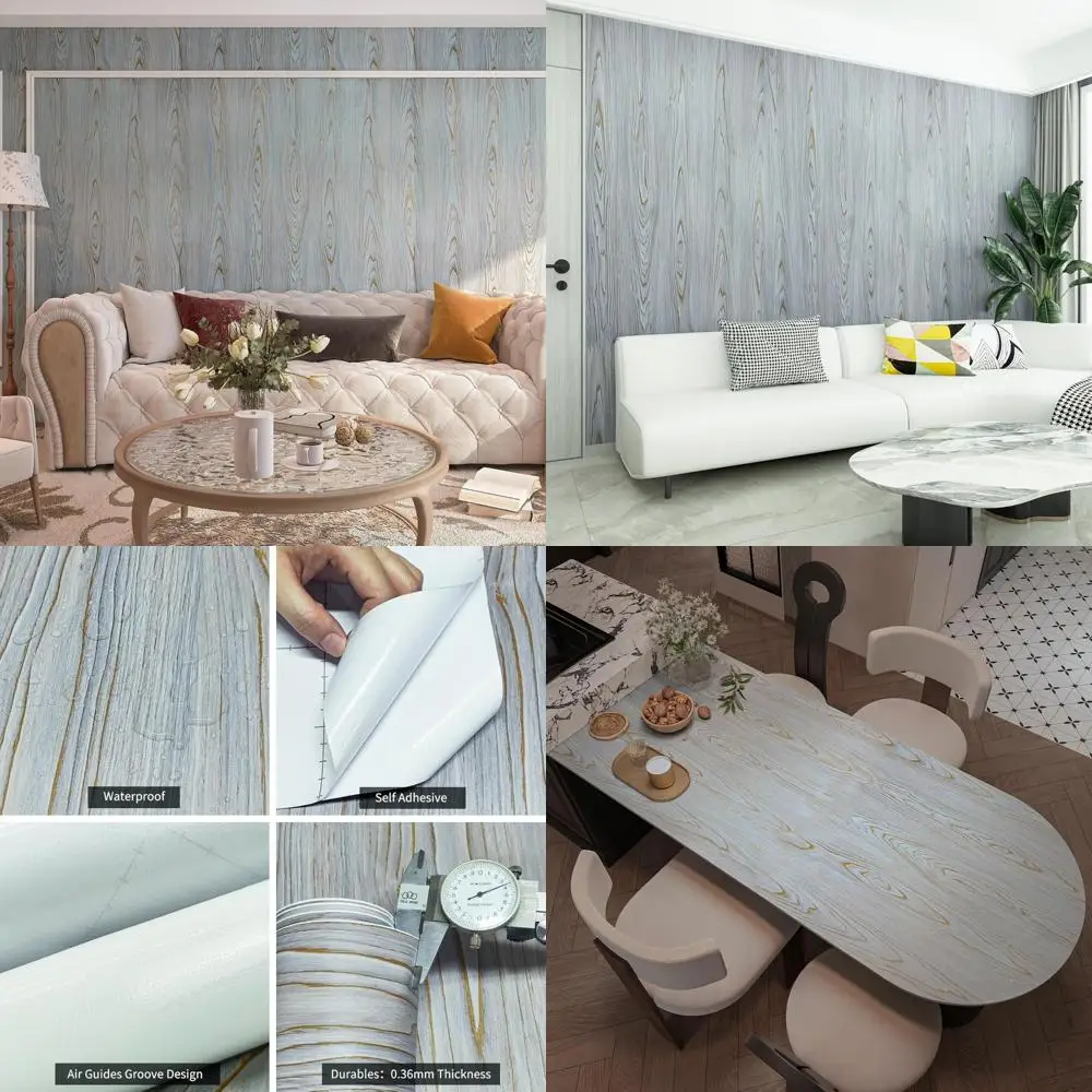 354x31 와이드 두꺼운 보라색 벽지, 붙였다 떼었다 할 수 있는 나무 무늬 접착식 벽지, 벽, 문, 가구용 탈부착 가능한 셀프 접착식 벽지