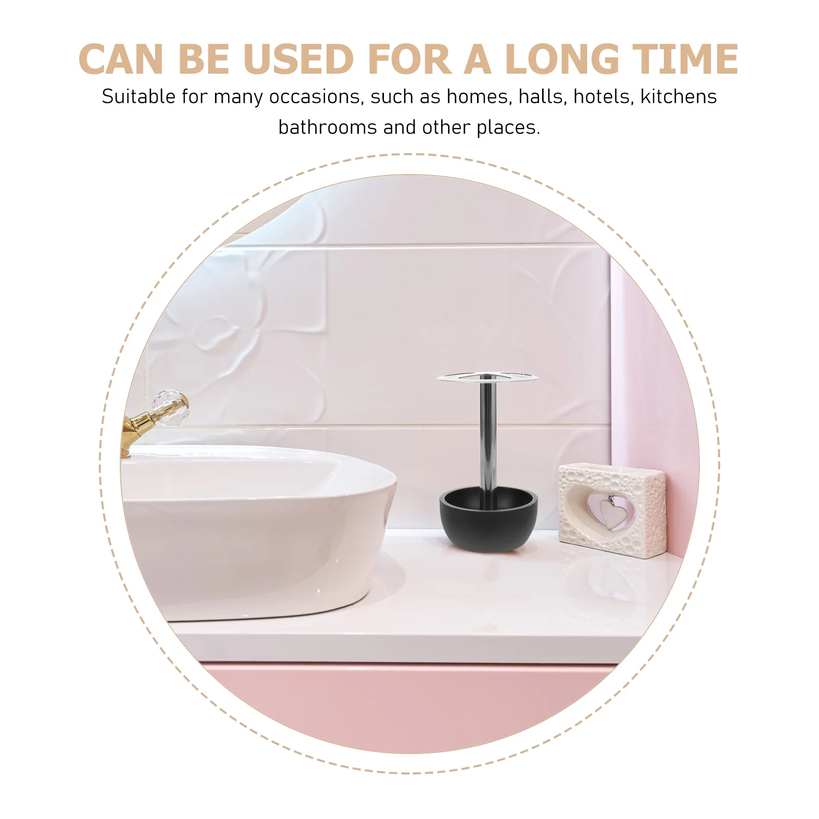 

Sturdy Steel Holder Bathroom Stand Multi-Functional Toothbrush Rack For Home Hotel Simple Design Water-Resistant