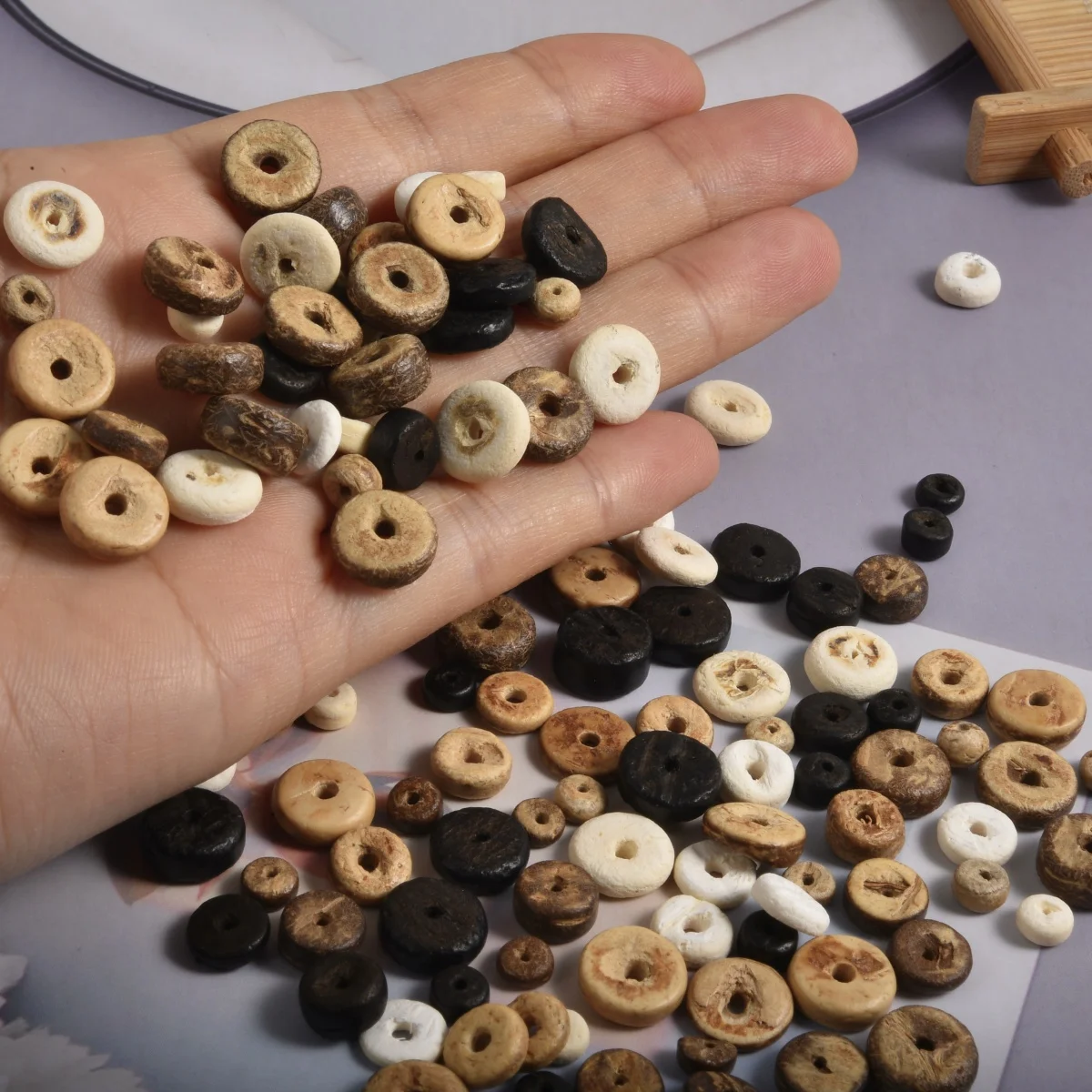100/300/500pcs Round Coconut Shell Beads 5/8/10mm Natural Wooden Loose Bead For Jewelry Making DIY Necklace Bracelet Accessories - view 2