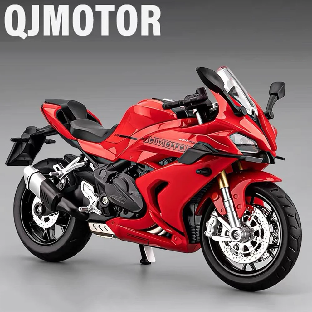 

1:12 QJMOTOR QJ600RS сплав V4S мотоцикл литые игрушки модели автомобилей со световой подвеской колеса миниатюрный мотоцикл подарки на день рождения