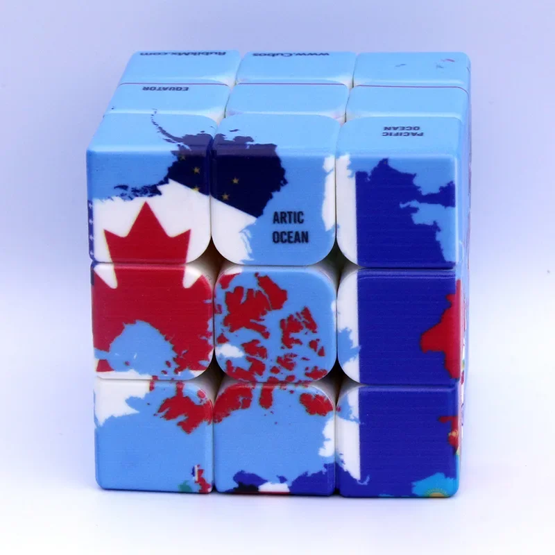 3X3X3 Magnetic Magic Cube Puzzle with Geographical Elements Customized Professional Puzzle Educational Toys