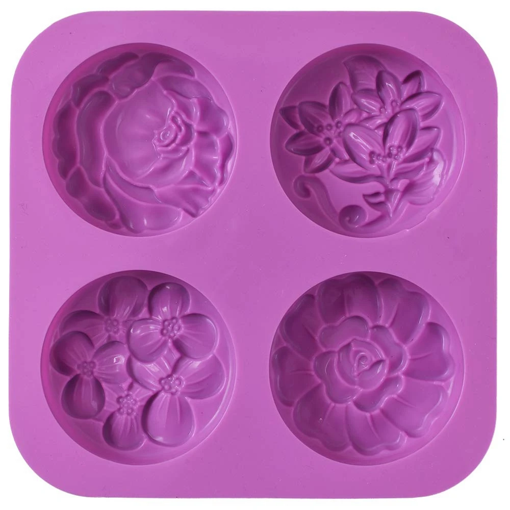 Flower Silicone Soap Molds, Homemade Soap Mold, Muffin, Pudding, Jelly, Brownie and Cheesecake(1Pcs)