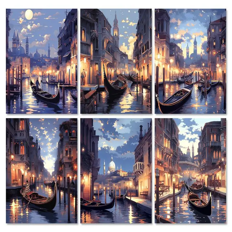 

GATYZTORY DIY Frame Paint By Number Venice Landscape For Adults Picture By Numbers City Acrylic Paint On Canvas Home Decoration