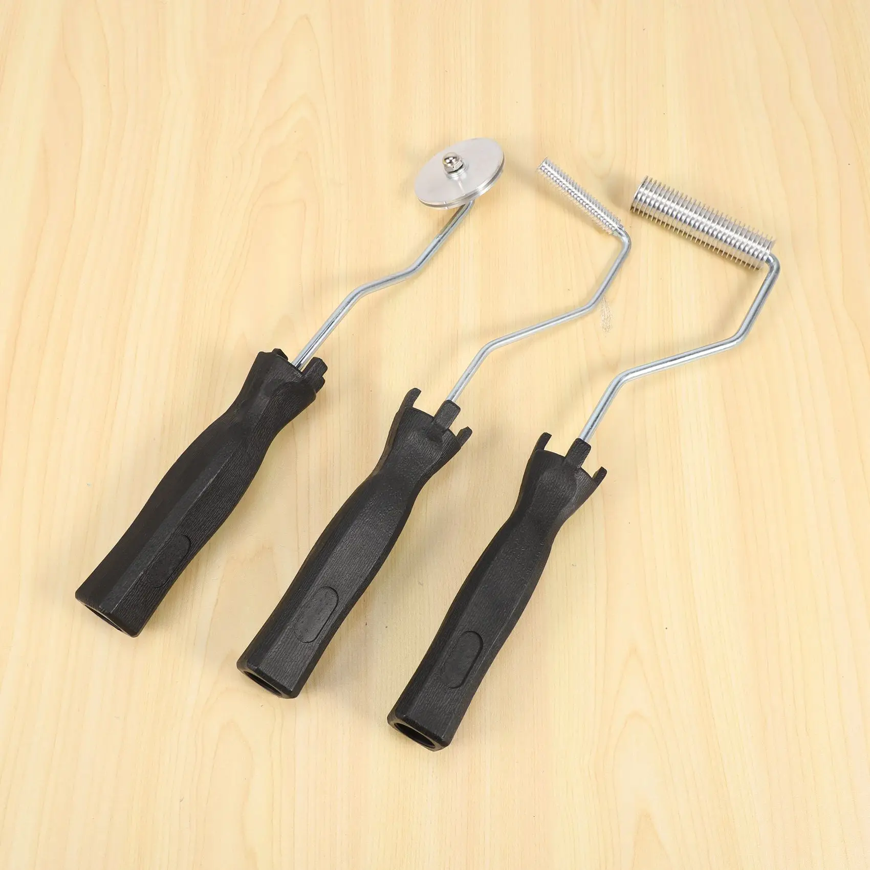 A33Z-3Pcs Fiberglass Roller Kit Bubble Paddle Tool Laminating Roller Kit For FRP Mould