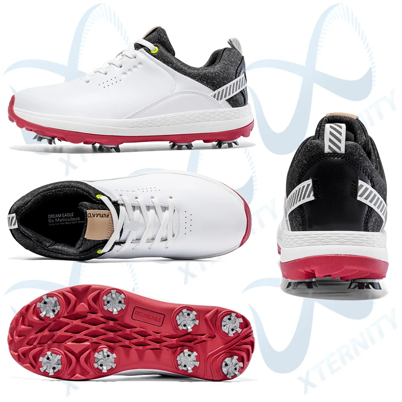 Nieuwe Lersure Waterdichte Golfschoenen Heren Professionele Golf Spikes Trainers Outdoor Antislip Wandelschoenen Golfer Schoenen Luxe Sneakers