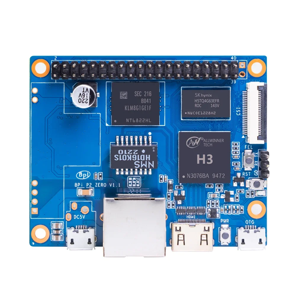 TopElec Banana Pi BPI-P2 Zero Allwinner H3 Quad-core Cortex-A7 512M DDR3 8G EMMC Support PoE Run OS Android Linux Single Board C