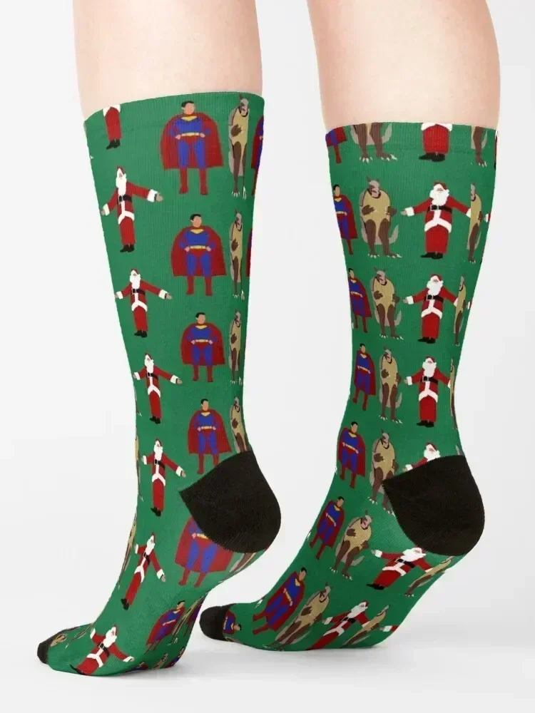 The Christmas Heroes Socks Lots compression New year's hiking Socks For Men Women's