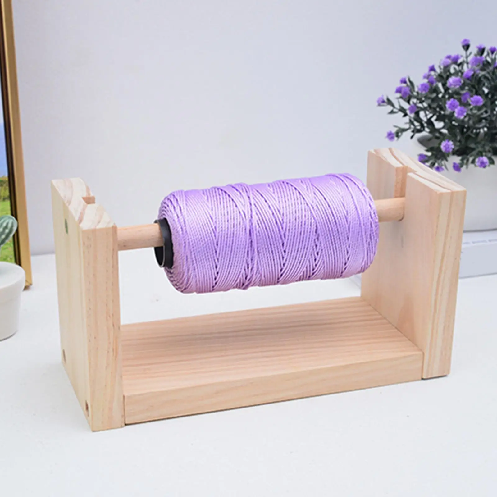 Wooden Yarn Ball Holder Rotating Multi Use Presents for Crochet Accessory S 