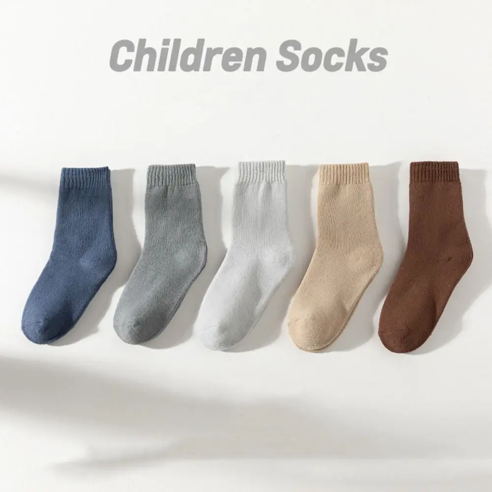 5Pairs Kawaii Short Tube Thicken Socks Warm Cute Girls Floor Socks Hosiery Sleeping Children's Winter Socks